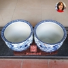 Thống gốm sứ Lý ngư vọng nguyệt men lam cao cấp 2