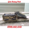 Tiểu quách men lam xám, ba mái mạ vàng kim cao cấp cỡ Đại QTVK9