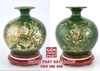 Bình hút tài lộc công đào phú quý màu xanh lá vàng kim H20.5cm BHL15