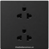 Bộ ổ cắm đôi 3 chấu Âu - Mỹ 16A vuông màu black Simon S6 581287-26
