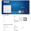 Module Công tắc bốn vuông 2 chiều màu xám có đèn LED Simon i7 701044-61