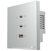 Ổ cắm sạc USB-A (5V 2.4A) + USB Type-C 65W Simon M7 AIR màu Platinum Silver 66E722-6R