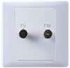 Ổ cắm FM và ổ cắm TV có chống nhiễu chuẩn F màu sâm banh Simon 55118C