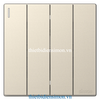 Bộ công tắc bốn 1 chiều 16A vuông màu sâm panh Simon S6 581041-46