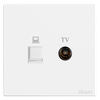 Bộ ổ cắm Tivi + mạng dữ liệu Cat6e vuông màu trắng Simon S6 585302
