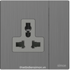 Module Ổ cắm đa tiêu chuẩn có công tắc (13A 250V) (Metal) màu Brushed Grey Simon M7 661089M-2B