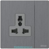Module Ổ cắm đa tiêu chuẩn có công tắc (13A 250V) (Metal) màu Brushed Grey Simon M7 661089M-2B