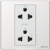 Ổ cắm đôi chuẩn EU–US có tiếp địa (16A 250V) (Metal) màu Frosted Silver Simon M7 661287M-2A