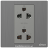 Ổ cắm đôi chuẩn EU–US có tiếp địa (16A 250V) (Metal) màu Brushed Grey Simon M7 661287M-2B