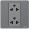 Ổ cắm đôi chuẩn EU–US có tiếp địa (16A 250V) (Metal) màu Brushed Grey Simon M7 661287M-2B