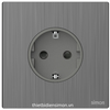 Module ổ cắm Schuko (Metal) màu Brushed Grey Simon M7 661687M-2B