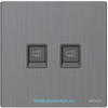 Module Ổ cắm mạng đôi Cat.6 (Metal) màu Brushed Grey Simon M7 665228M-2B