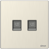 Module Ổ cắm mạng đôi Cat.6 (Metal) màu Satin Gold Simon M7 665228M-2C