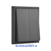 Module Công tắc đôi vuông một chiều màu Xám Simon Series i7 701021-61