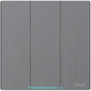 Công tắc 3 hạt 1 chiều (16AX 250V) (Metal) màu Brushed Grey Simon M7 661031M-2B
