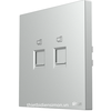 Ổ cắm mạng đôi Simon M7 AIR màu Platinum Silver 665228-6R