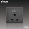 Ổ cắm 3 chấu chuẩn nước Anh 15A kèm công tắc màu xám Simon i7 701582-61