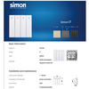 Module Công tắc bốn vuông 1 chiều màu xám có đèn LED Simon i7 701043-61