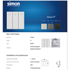 Công tắc ba vuông 1 chiều có đèn LED màu trắng Simon i7 701033