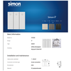 Công tắc ba 2 chiều chuẩn vuông có đèn LED màu trắng Simon i7 701034