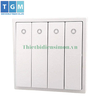 Module Công tắc bốn vuông 2 chiều màu trắng có đèn LED Simon i7 701044