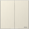 Công tắc trung gian đôi (16AX 250V) (Metal) màu Satin Gold Simon M7 661046M-2C