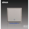 Công tắc đơn 20A đế vuông 2 cực đèn LED xanh màu Sampagne Simon i7 702023-46