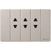 Bộ 3 ổ cắm 2 chấu màu champagne Simon K9 594103-46