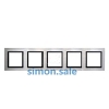Khung viền năm màu bạc dùng cho 5 đế lắp nhân Simon Series V8 80851-42