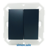 Module nút nhấn đôi chuẩn đế vuông màu đen Simon Series V8 80398F-26