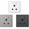 Ổ cắm 3 chấu chuẩn nước Anh 15A kèm công tắc màu xám Simon i7 701582-61