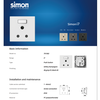 Ổ cắm 3 chấu chuẩn nước Anh 15A kèm công tắc màu trắng Simon i7 701582