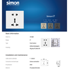 Ổ cắm 3 chấu đa tiêu chuẩn và ổ cắm 2 chấu vuông Xám Simon 701080-61