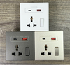 Ổ cắm đa năng+cộng sạc USB Type A, C 20W Simon S6 58E7253-61 màu xám