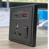 Ổ cắm đa năng kèm công tắc sạc USB Type C màu xám Simon 70E7253-61