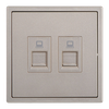 Module 2 ổ cắm dữ liệu mạng chuẩn RJ45 Cat.6 màu sampagne Simon i7 705628-46