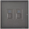 Ổ cắm dữ liệu đôi Cat.5e chuẩn vuông màu xám Simon i7 705228-61