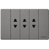 Bộ 3 ổ cắm 2 chấu màu xám Simon K9 594103-61