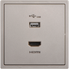 Module Ổ cắm USB và HDMI chuẩn vuông màu Sâm banh Simon i7 700494-46