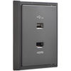Module Ổ cắm USB và HDMI chuẩn vuông màu Xám Simon Series i7 700494-61