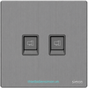 Module Ổ cắm mạng đôi Cat.6 (Metal) màu Brushed Grey Simon M7 665228M-2B