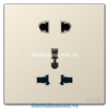 Bộ ổ cắm 2 chấu + ổ cắm đa tiêu chuẩn vuông sâm panh Simon S6 581080V-46