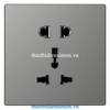 Bộ ổ cắm 2 chấu + ổ cắm đa tiêu chuẩn vuông xám Simon S6 581080V-61