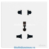 Bộ ổ cắm 2 chấu + ổ cắm  đa tiêu chuẩn vuông trắng Simon S6 581080V