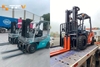 Thuê xe nâng kèm ắc quy pin Lithium