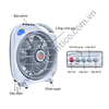 Quạt hộp tản chuyển hướng điện TICO HB300 màu kem xám