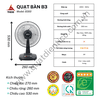 Quạt bàn TICO B300 xám đậm