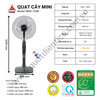 Quạt cây mini điều khiển TICO MNK-TC66 màu xám đậm