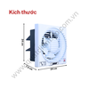 Quạt thông gió gắn tường TICO TC15AV6 ảnh kích thước