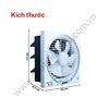 Quạt thông gió gắn tường TICO TC25AV6 ảnh kích thước